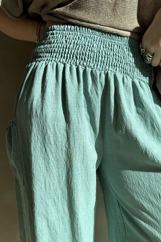 Basso Shirring Balloon Pant Deep Sage